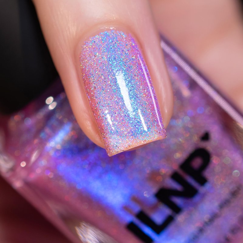 ILNP Flower Child - Pink Holographic Nail Polish, Blue Shimmer Jelly, Sparkly Iridescent Glitter, Quick Dry Non Toxic Vegan Polish