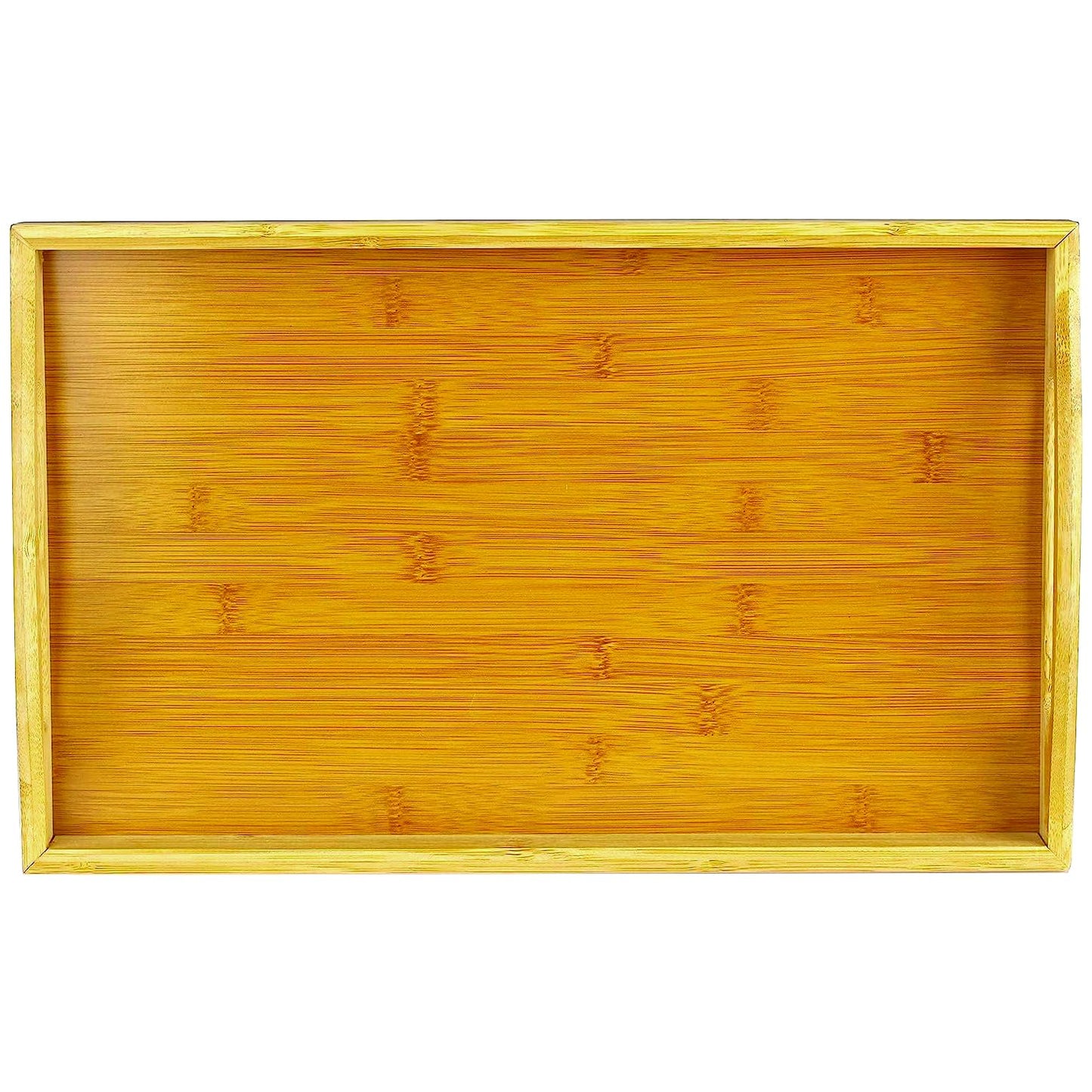 Tray with Large Handles - Bamboo Ottoman Tray, Great for Coffee Table, Couch, Tea, Bar, Breakfast, Dinner, or Any Food - Good for Parties or Bed for Eating (Home It)