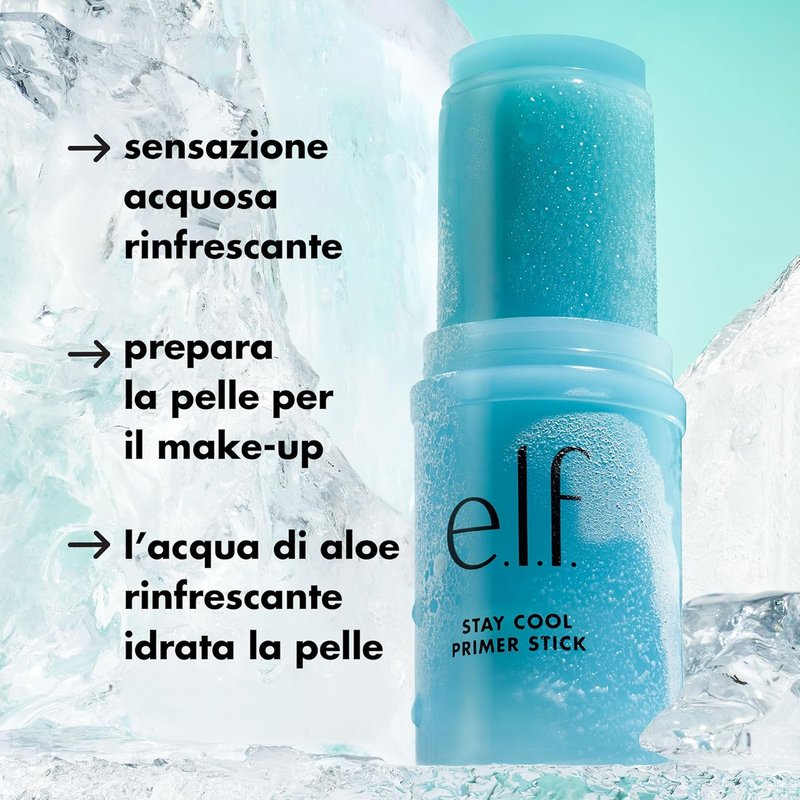 e.l.f. Stay Cool Primer Stick - Hydrating Gel Makeup Primer with Aloe Water | Vegan & Cruelty-Free