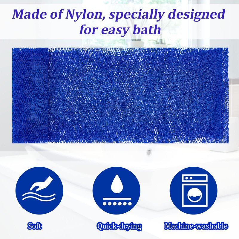 Shappy 2 Pcs African Net Sponge Exfoliating Net African Body Scrubber Bath Rag Washcloth Towel Shower Body Back Scrubber Skin Smoother for Daily Use or Stocking Stuffer(Blue, Green)