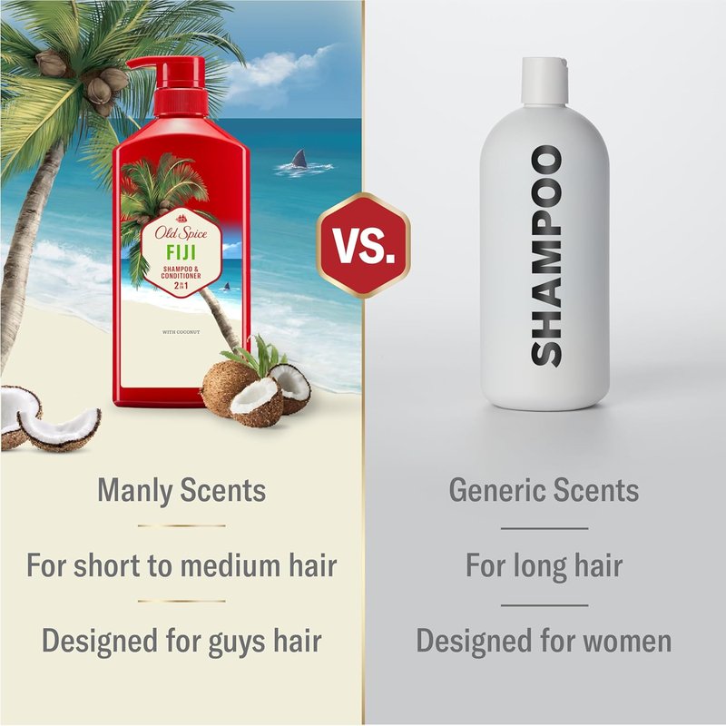 Old Spice 2-in-1 Shampoo & Conditioner - Fiji Coconut & Tropical Wood Scent, 21.9 fl oz | All Hair Types