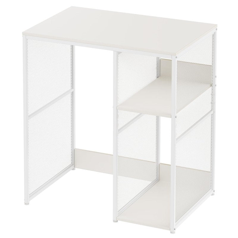 KirKical 3-Tier Coffee Bar Cabinet with Mini Fridge Space, Simple Style Microwave Stand Bakers Rack, Utility Compact Refrigerator Storage Organizer for Home Kitchen Dorm, White