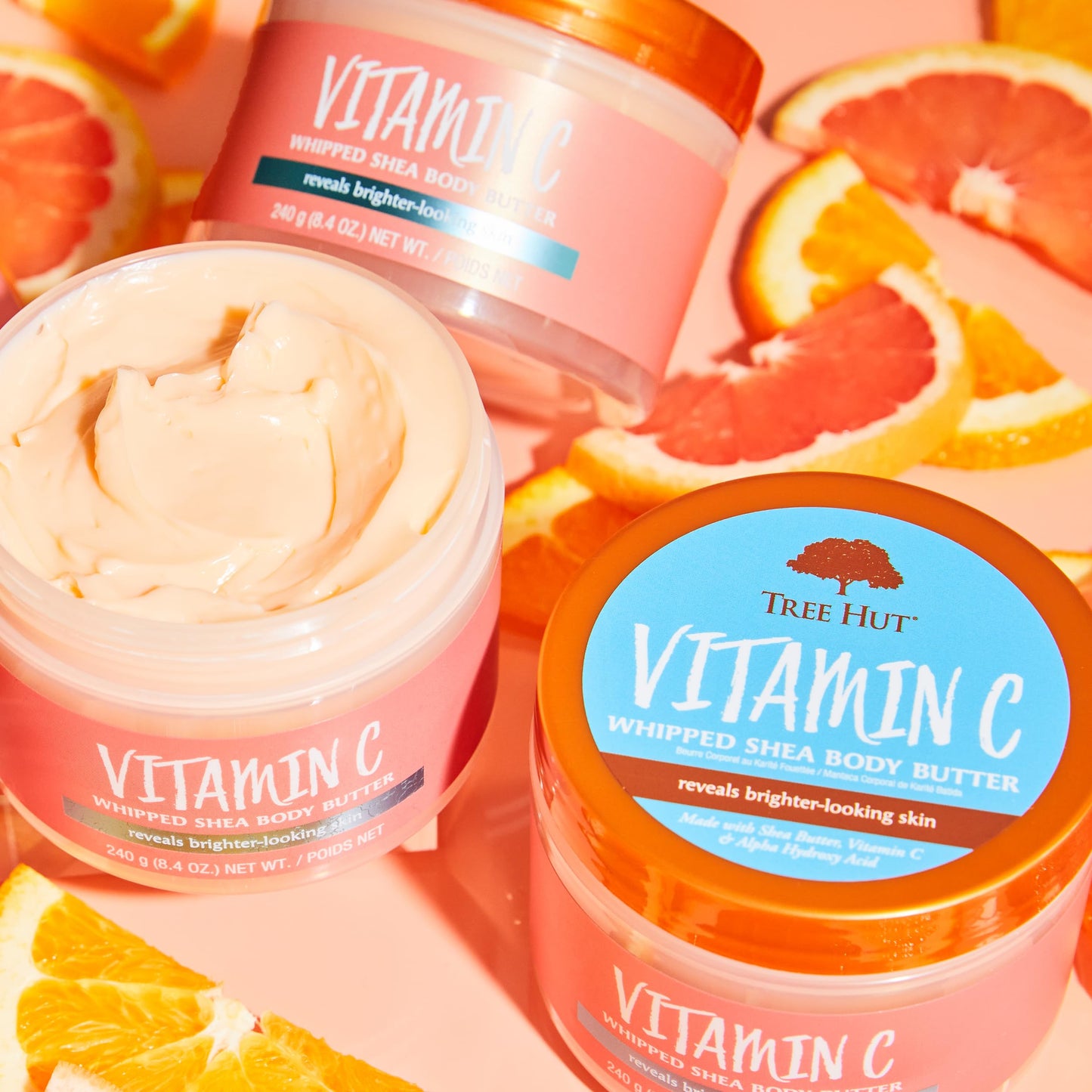 Tree Hut Vitamin C Whipped Shea Body Butter, Long-lasting Hydration Leaves Skin Feeling Soft & Moisturized, Lightweight, Nourishing Essential Body Care, 8.4 Fl Oz.