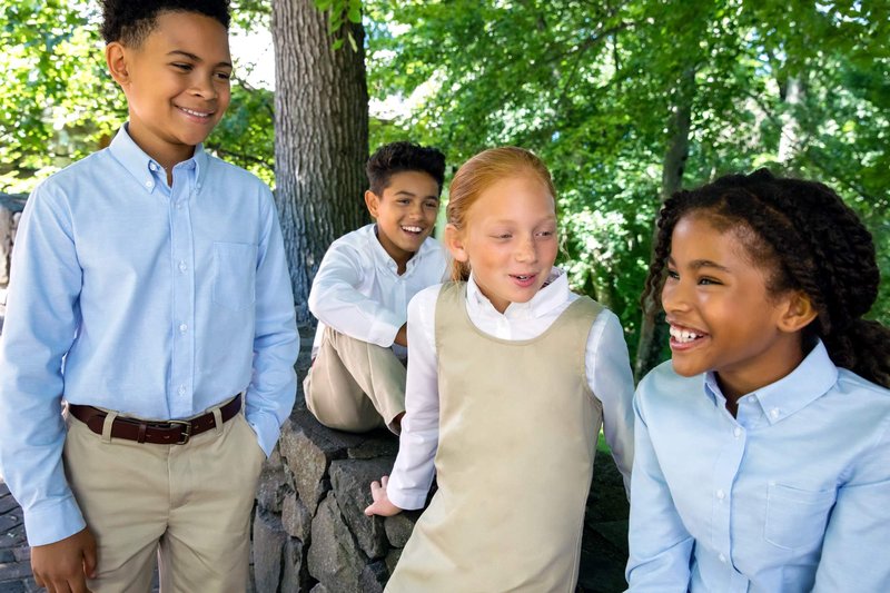 French Toast Boys' Expandable Collar Button Down Dress Shirt with Long Sleeves (Standard & Husky), White, 6