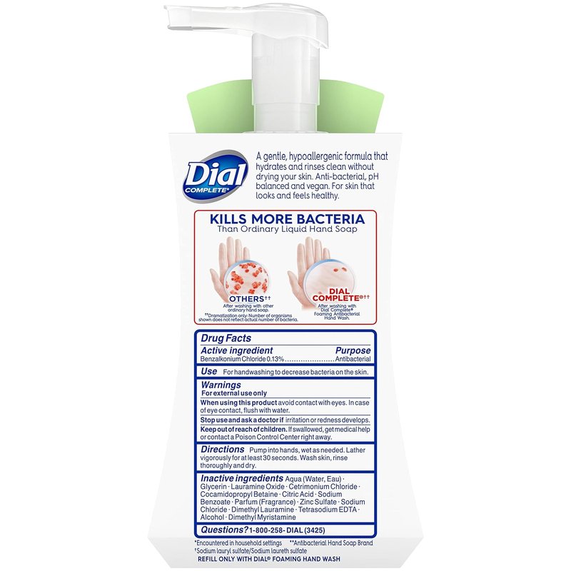Dial Complete Antibacterial Foaming Hand Wash - Aloe Scent, 7.5 Fl Oz | 8 Count Case