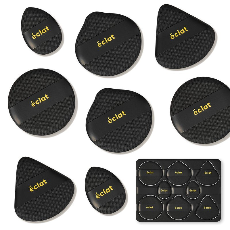 Éclat Makeup Sponge Set, 8 Pcs Air Cushion Puff, Latex-Free Blender Sponge Palette, Wet & Dry Use for Liquid, Powder, Cream Foundation, Soft Round & Teardrop Professional Beauty Blending Applicators