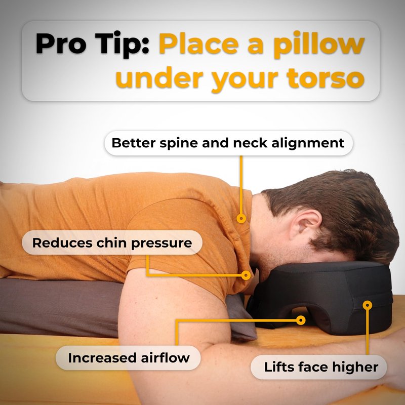Faceplant Face Down Pillow - Adjustable Memory Foam Stomach Sleeping Pillow - Face Down Pillow after Eye Surgery - Massage Headrest for Bed - and Prone Cushion for Rest and Recovery Reimagined