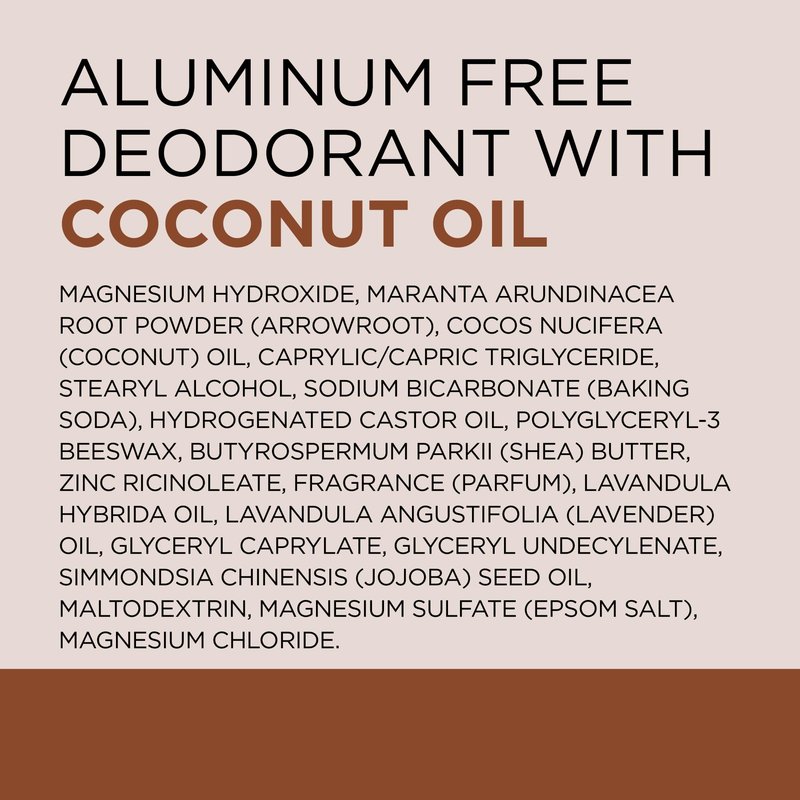 Dr Teal's Aluminum Free Deodorant, Coconut Oil with Essential Oils, 2.65 oz (Pack of 3)