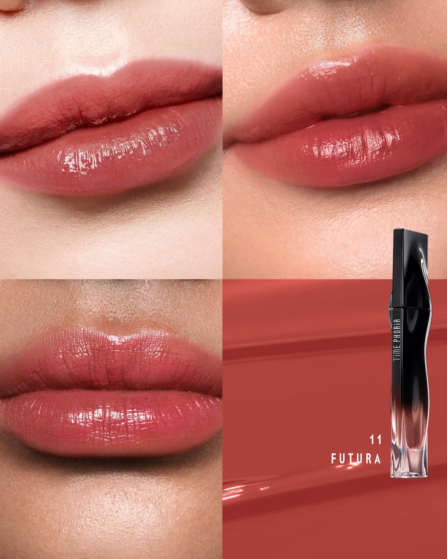 TIMEPHORIA Stellar Dust Lip Stain 11 Futura, Transfer-Proof &Smudgeproof Lip Gloss, Rose Brown Tinted Glossy Finish, High-Pigment Vibrant Color, Hydrating Lightweight Long-Lasting Lip Makeup for Women
