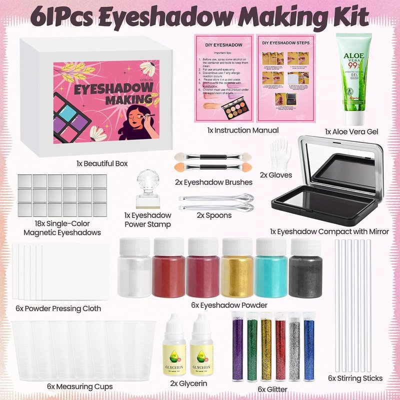 Skiennix Eyeshadow Making Kit - 18 Color Professional Palette with Mirror | Create Custom Shimmer & Matte Shades