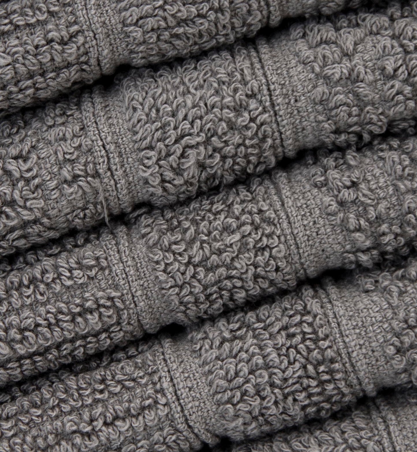 PH Pleasant Home Ribbed Wash Cloths Set - 12 Pack (12” x 12”) – 509 GSM - 100% Ring Spun Cotton Wash Cloth - Super Soft and Highly Absorbent Face Towels (Dark Grey)