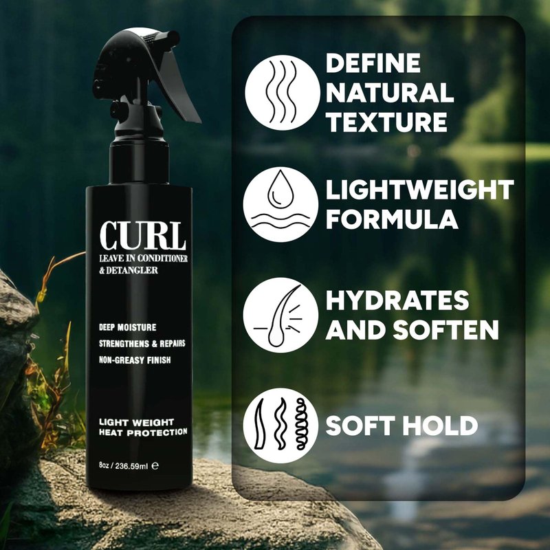 Pacinos Curl Leave In Conditioner and Detangler - Hydrating Curl Conditioner for Daily Use - Provides Frizz Control and Natural Shine - 8 oz
