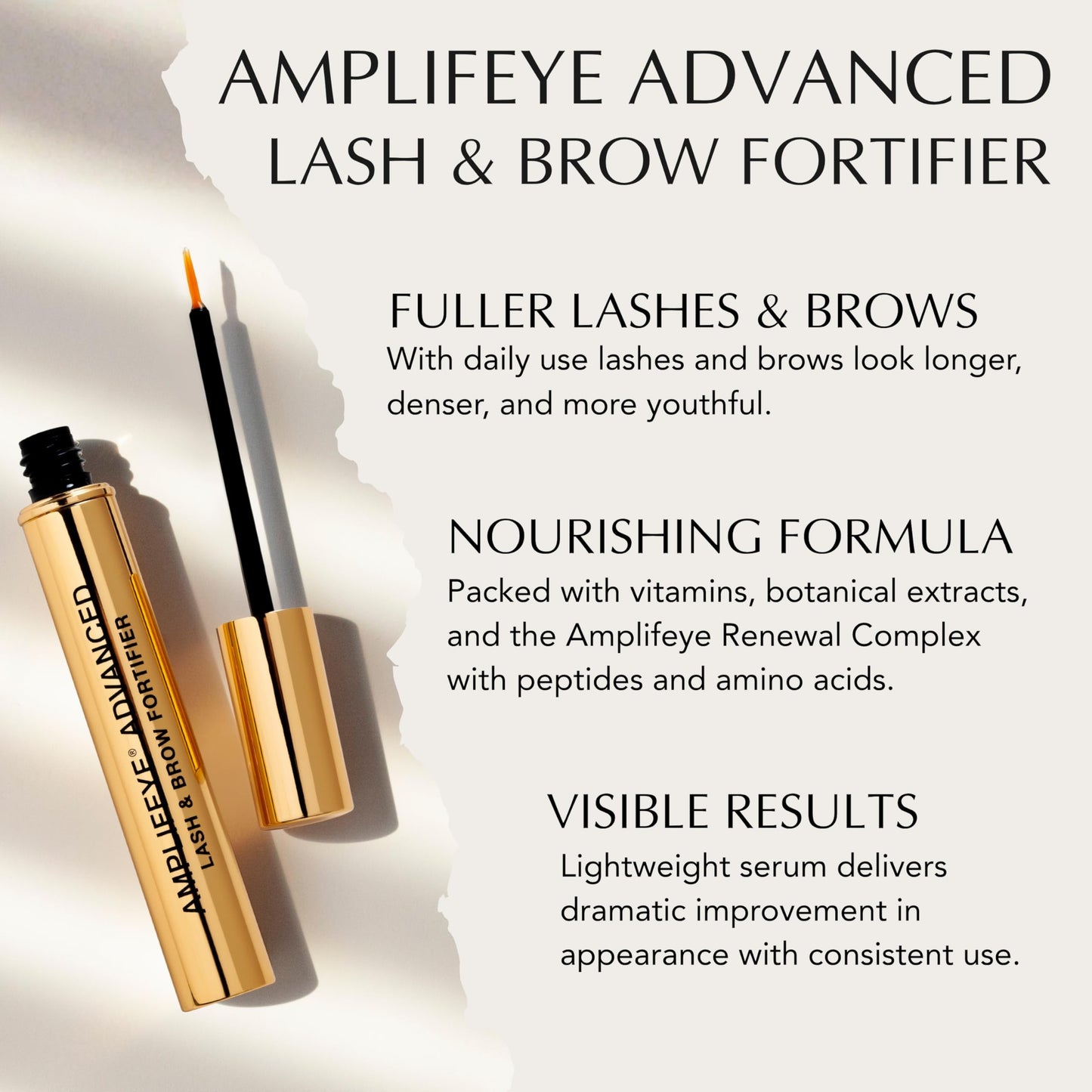 Xtreme Lashes Amplifeye Advanced Lash & Brow Fortifier Serum, 0.25 Oz, Serum for Longer, Fuller, Darker Lashes & Brows, Conditioning Lash Enhancer, 4 Week Visible Results