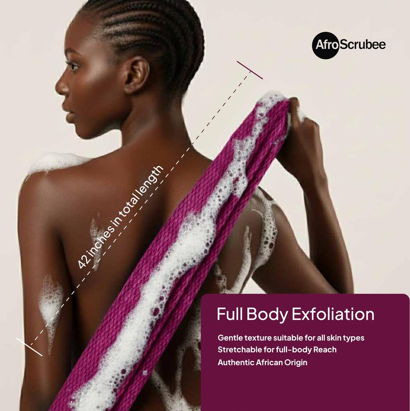 AfroScrubee Authentic African Net Sponge Exfoliating Bath Sponge (Purple)