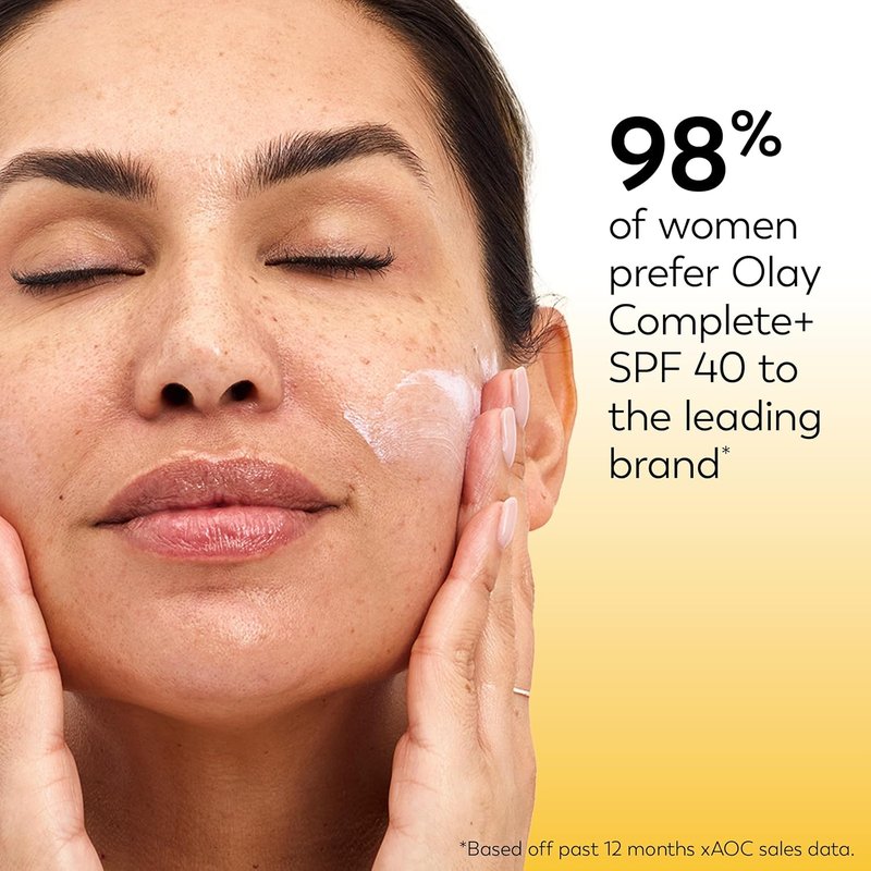 Olay Complete+ Face Moisturizer - SPF 40 Sunscreen for Sensitive Skin | Fragrance-Free, 6 Oz