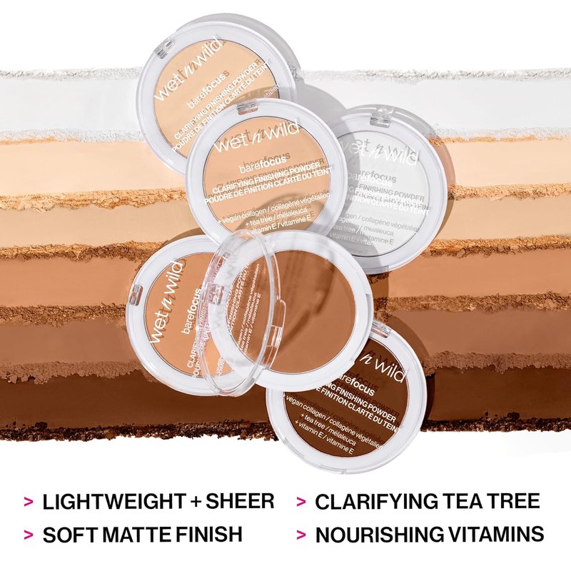 Bare Focus Clarifying Finishing Powder - Matte Pressed Setting Powder | Medium-Tan Shade