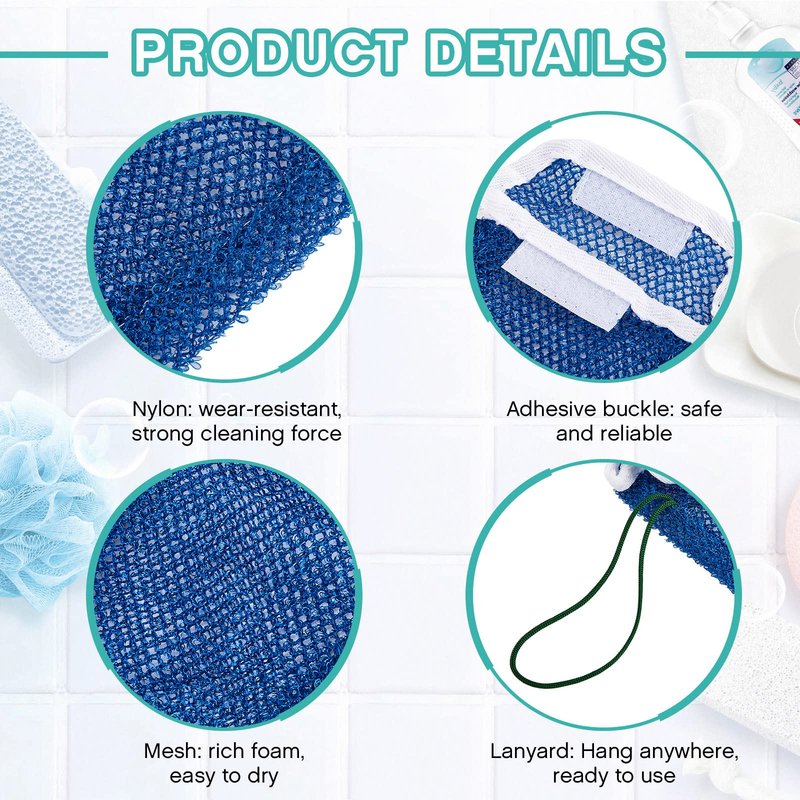 8 Pcs Soap Saver Pouch Body Scrubber Exfoliator and Holder Loofah Savers for Bar Wash Soap Bag with Rope Exfoliating Sponge for Bath Shower Travel Face Hand Women, 8 Colors