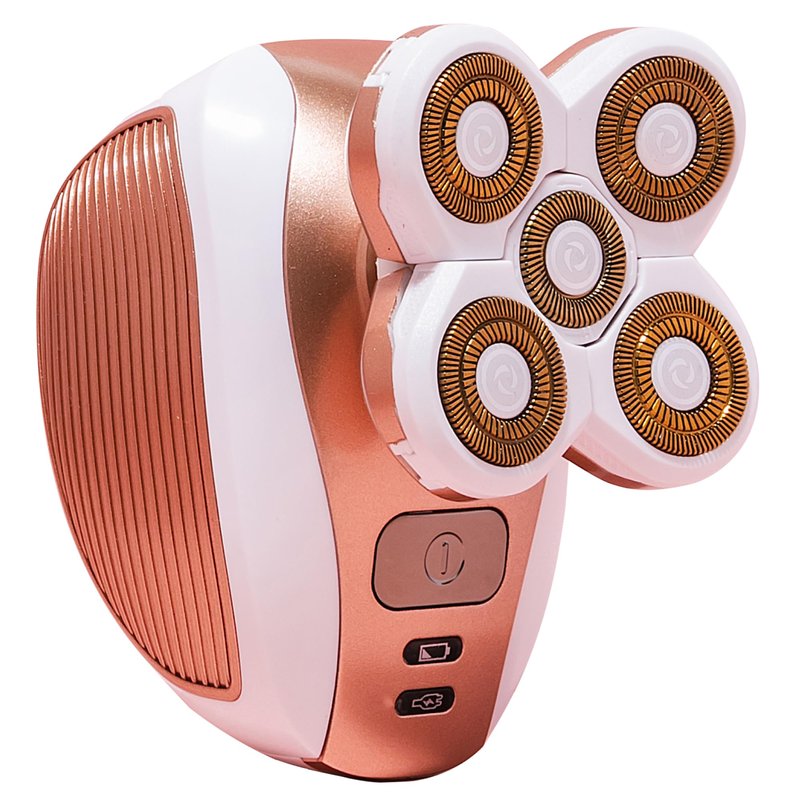 RoseSkinCo 4D Women's Electric Shaver, Quickly & Painlessly Removes Body Hair, 5 Floating Heads, Built-in Pop-Up Trimmer, Waterproof, Cordless & Rechargeable, Ideal for Legs, Arms, Underarms & Bikini