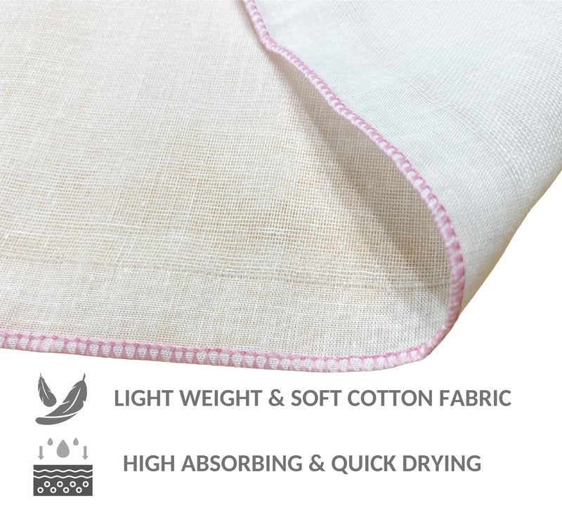 Arumary 100% 8 Packs Cotton Baby, Kid and Women Handkerchief (All White)