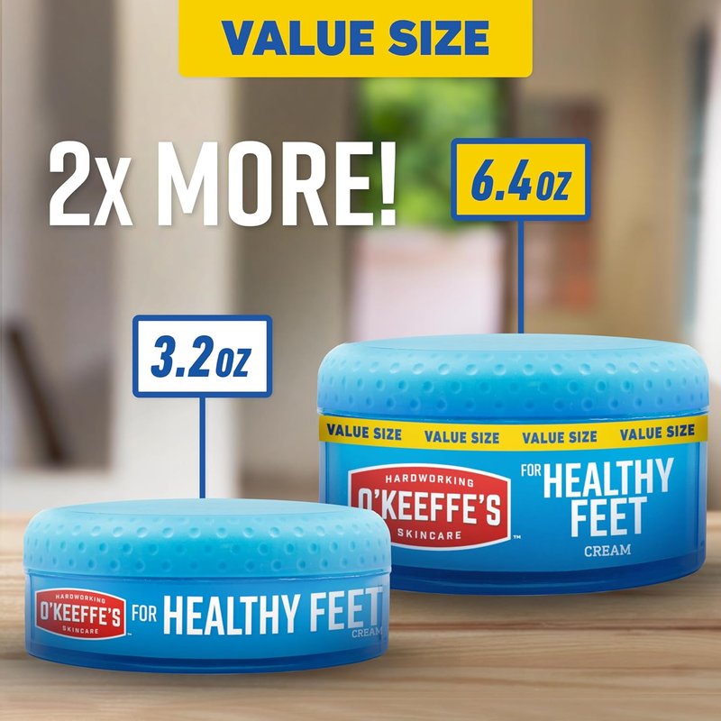 O'Keeffe's Foot Cream - Guaranteed Relief for Extremely Cracked, Dry Feet - 6.4 oz Jar (2 Pack)