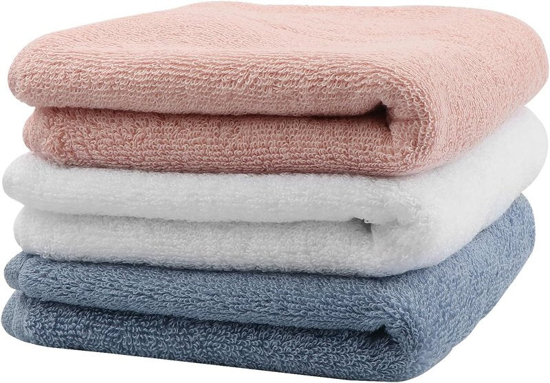 Skiennix Hand Towels 3 Pack - Ultra Soft 100% Cotton Face Towels | 13x29 Inches, Highly Absorbent, 3 Colors