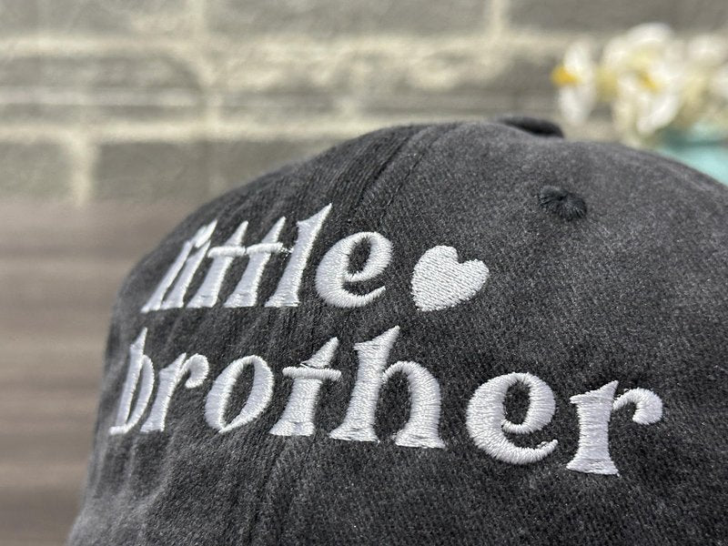 Horpe Little Brother Hat for Boys, Lil Bro Gifts for Kid Child, Pride Baseball Cap for Sibling, Embroidered Adjustable Cotton Black Hat