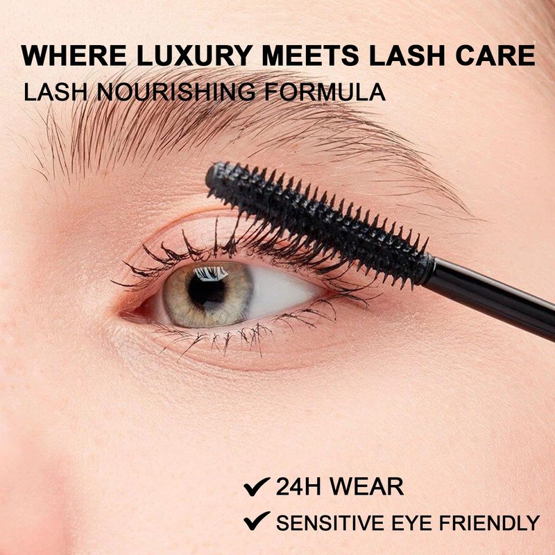 MYSTER ROSEY Mascara for Older Women, Tubing Mascara Black - Lengthening, Volumizing & Curling, Smudge-Proof, Washable, Add Jojoba Oil and Castor Oil, Vegan & Cruelty-Free - 0.4 Fl Oz (Pack of 2)
