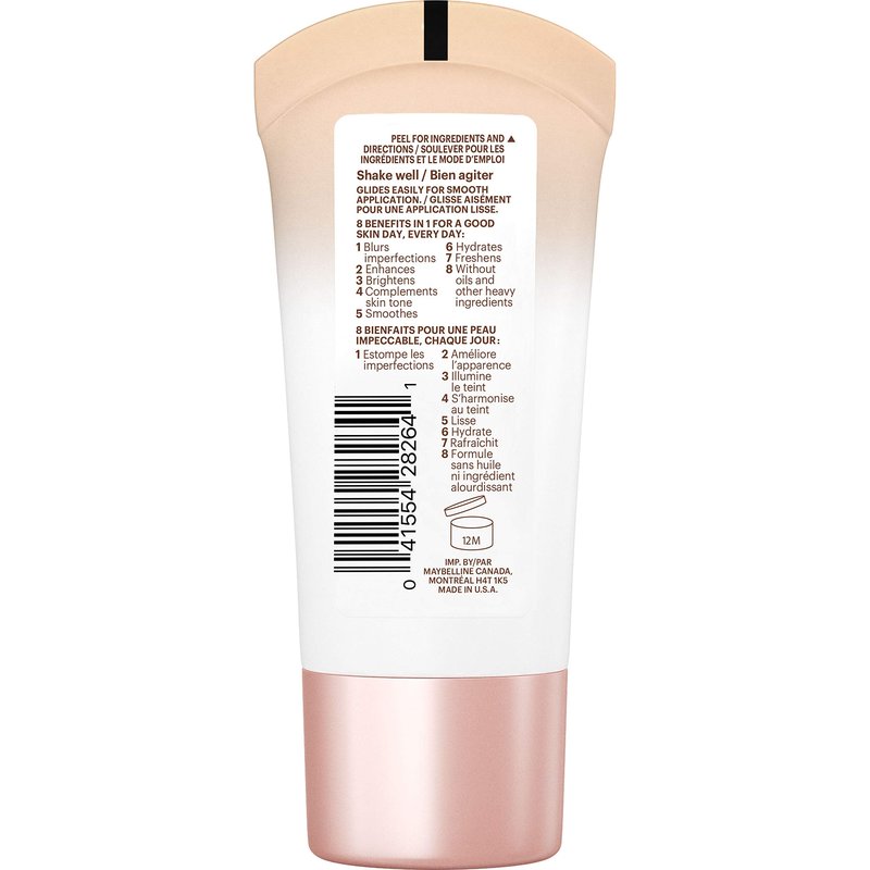 Maybelline Dream Fresh Skin Hydrating BB cream, 8-in-1 Skin Perfecting Beauty Balm with Broad Spectrum SPF 30, Sheer Tint Coverage, Oil-Free, Medium, 1 Fl Oz
