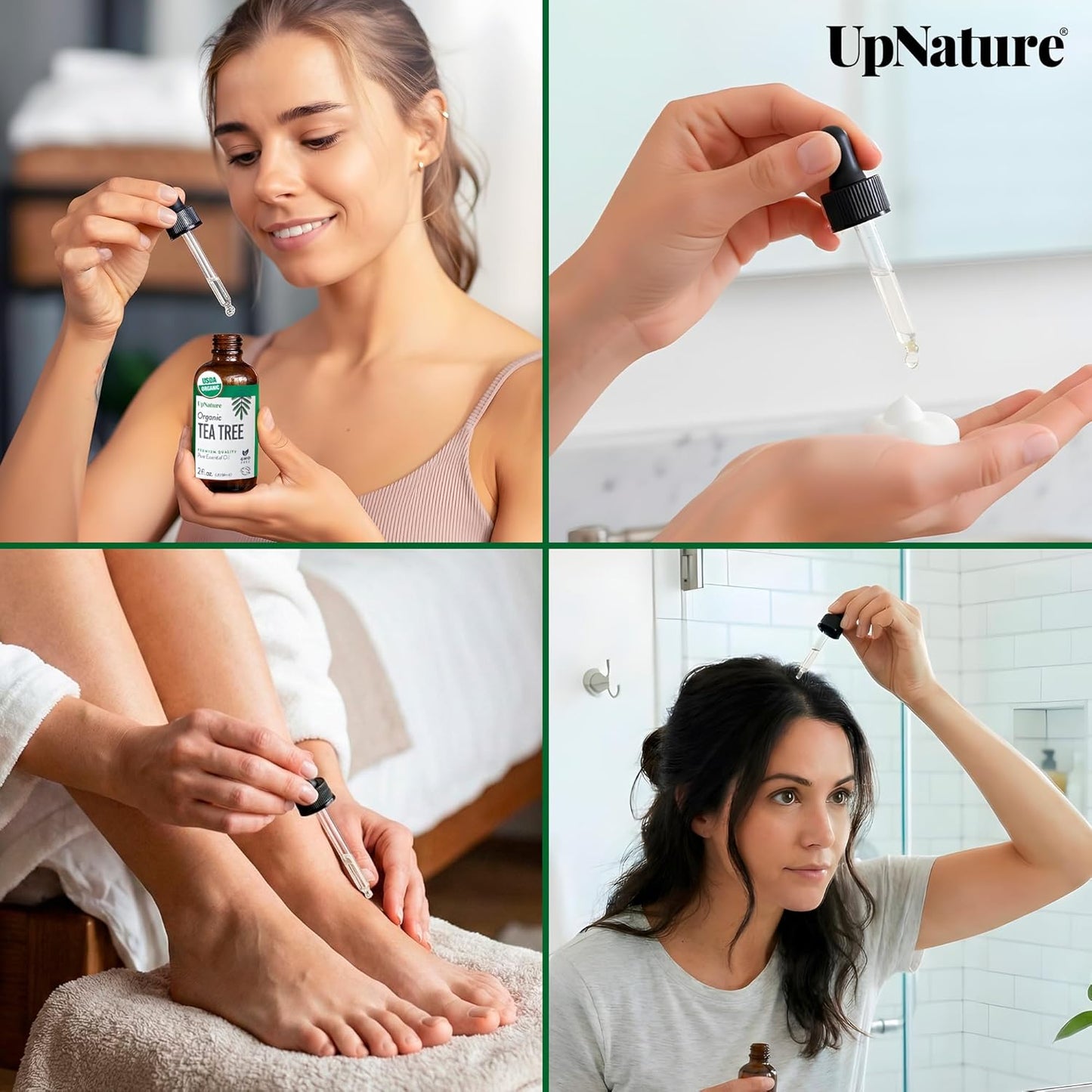 UpNature Tea Tree Oil - 100% Pure Organic Essential Oil for Skin, Hair & Scalp | 2oz