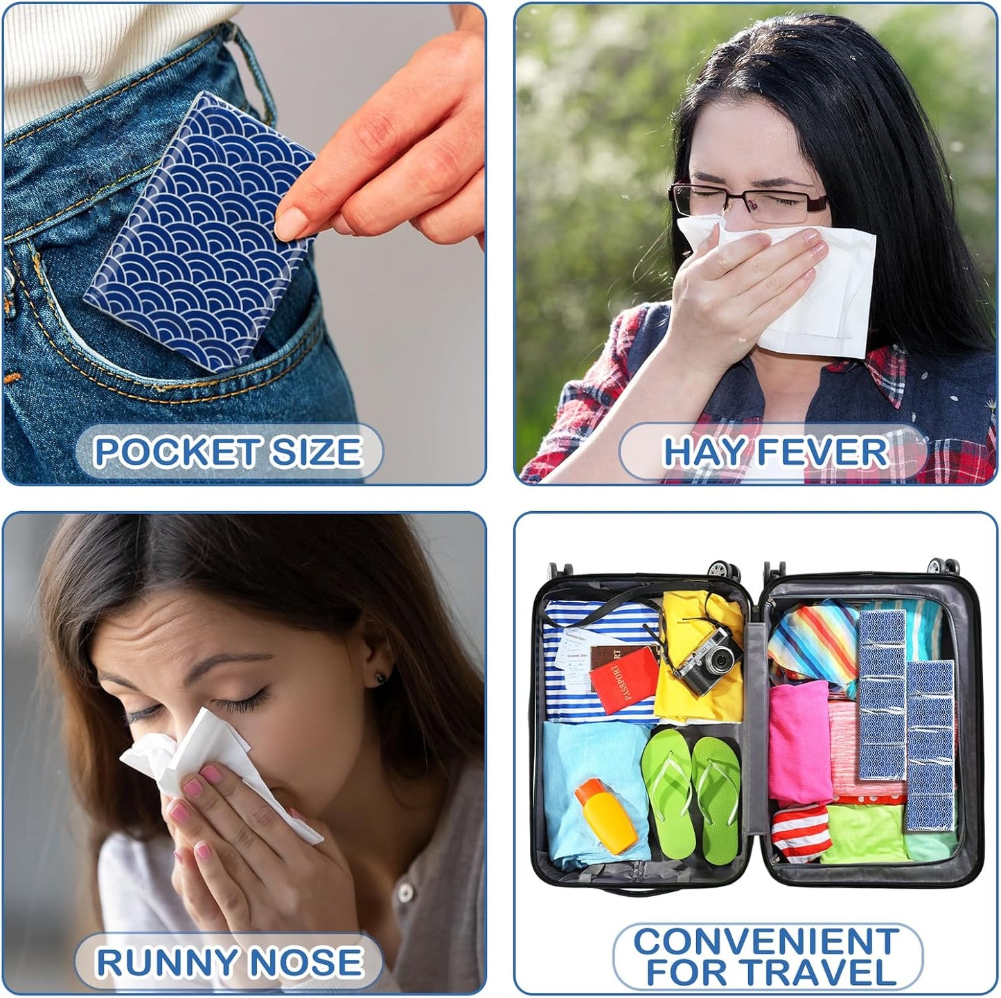 Therwen Pocket Tissues - 100 Pack Mini Travel Size | 3-Ply Bulk Sheets for On-the-Go Use