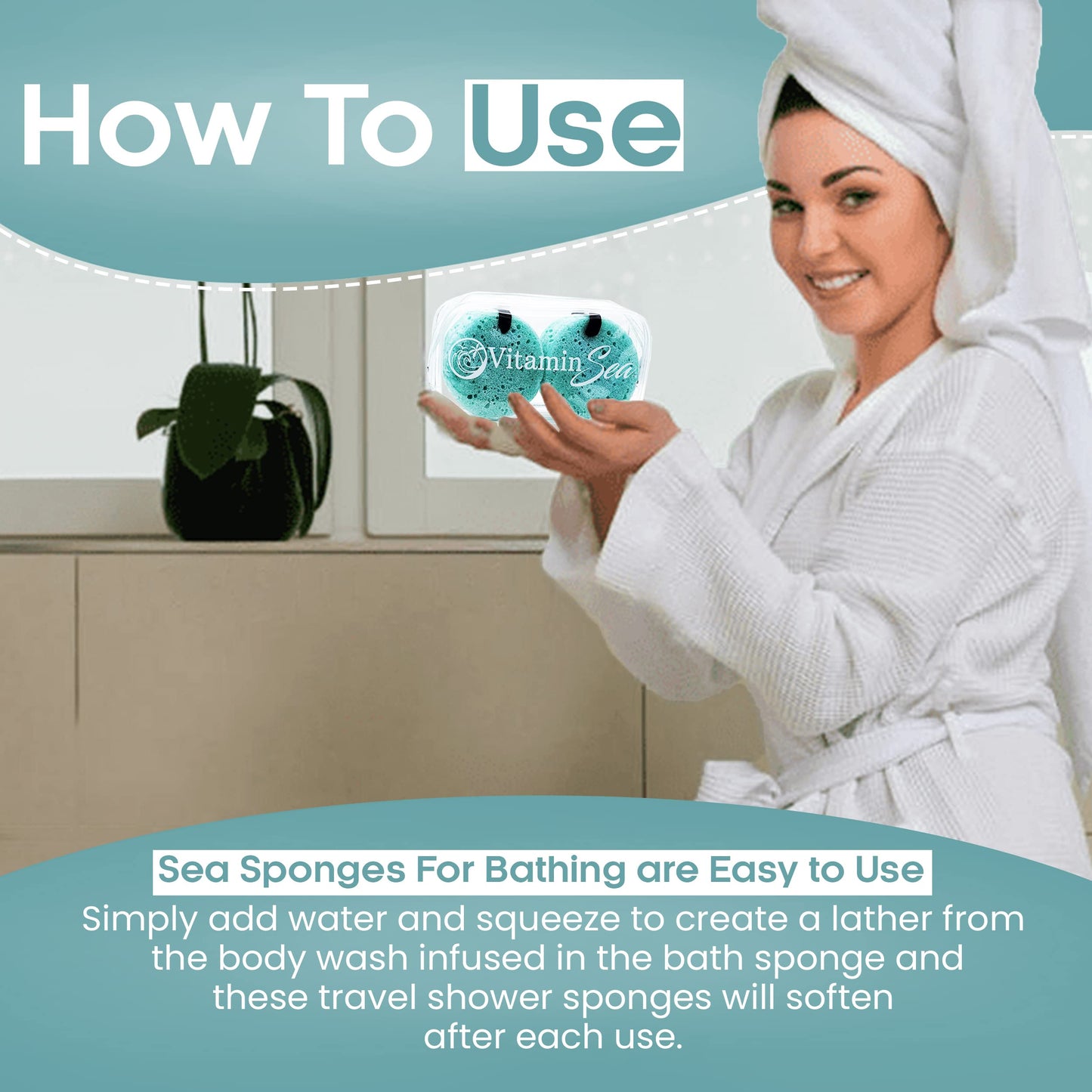 Travel Size Body Wash Women Shower Sponges (2 Pack) | 30 + Washes Travel Loofah with Case | Travel Body Wash Women Shower Sponge Soap w/Natural Extracts | Travel Soap Sponge Body Wash (Ocean Breeze)