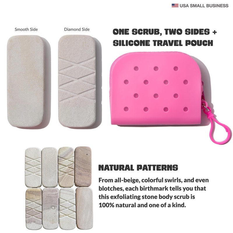 GET EVEN LEG SCRUB: Stone Body Scrub & Leg Exfoliator for Ingrown Hair, Strawberry Legs - Exfoliating Stone for Body, KP Bump, Dead Skin Remover - Stone Body Scrubber for Dry Skin, Feet, Heels