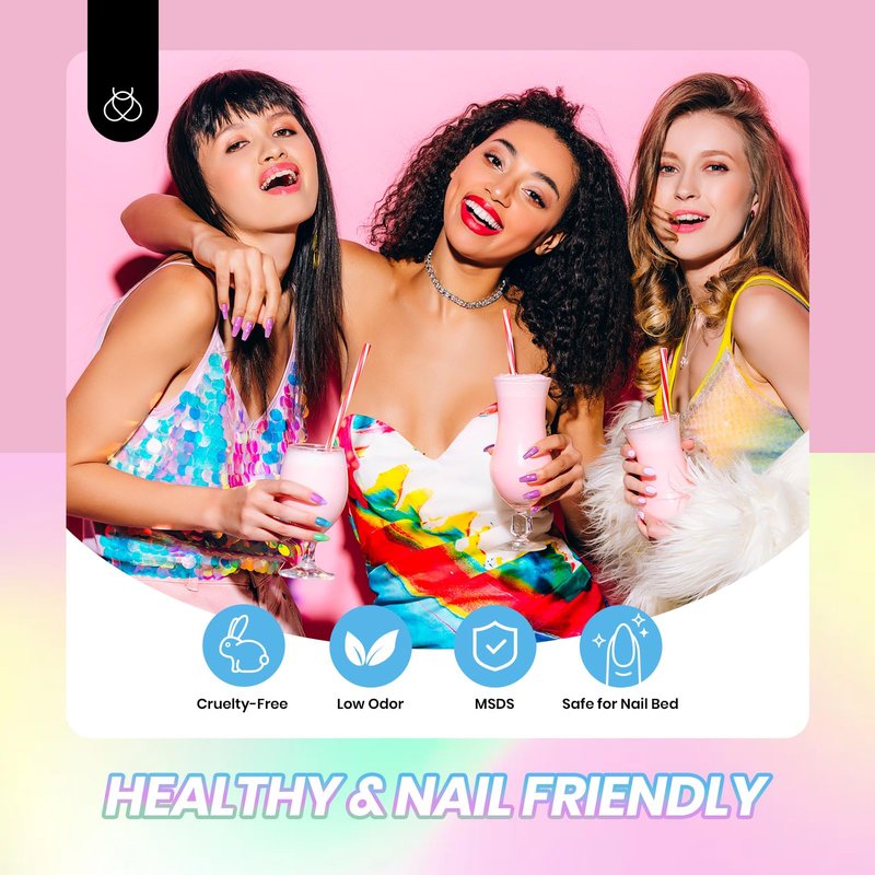 Beetles Neon Gel Nail Polish Set, 6 Colors Summer Jelly Gel Polish Kit Sheer Hot Pink Green Orange Purple Blue Yellow Translucent Effect Soak Off UV French Nail Art Manicure Gift for Women