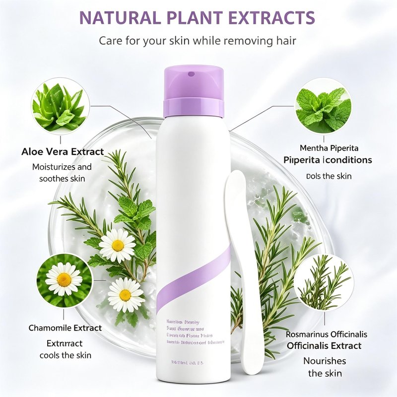 Pain-Free Hair Removal Spray, 2026 New Gentle Hair Removal foam for Smooth Skin, Hair Removal Mousse for Women and Men Multiple Body Areas Legs Arms Underarms Bikini Line Chest and Back (1PC)