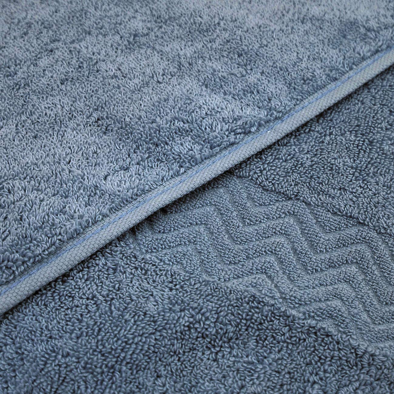 Cleanbear 100% Cotton Hand Towels, Highly Absorbent, Set of 2 (Blue-Grey), 13 x 28 Inches
