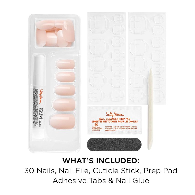 Sally Hansen Press-On Nails - Oval Shape, Easy Application & Non-Damaging | 30 Nails & Accessories, Ombre-Lievable Design