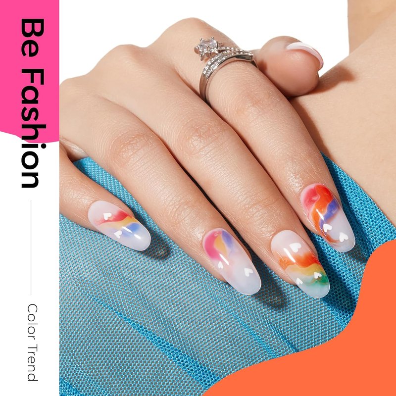 Modelones Gel Nail Polish Set - 6 Vivid Rainbow Colors | Neon Jelly Soak Off for DIY Nails