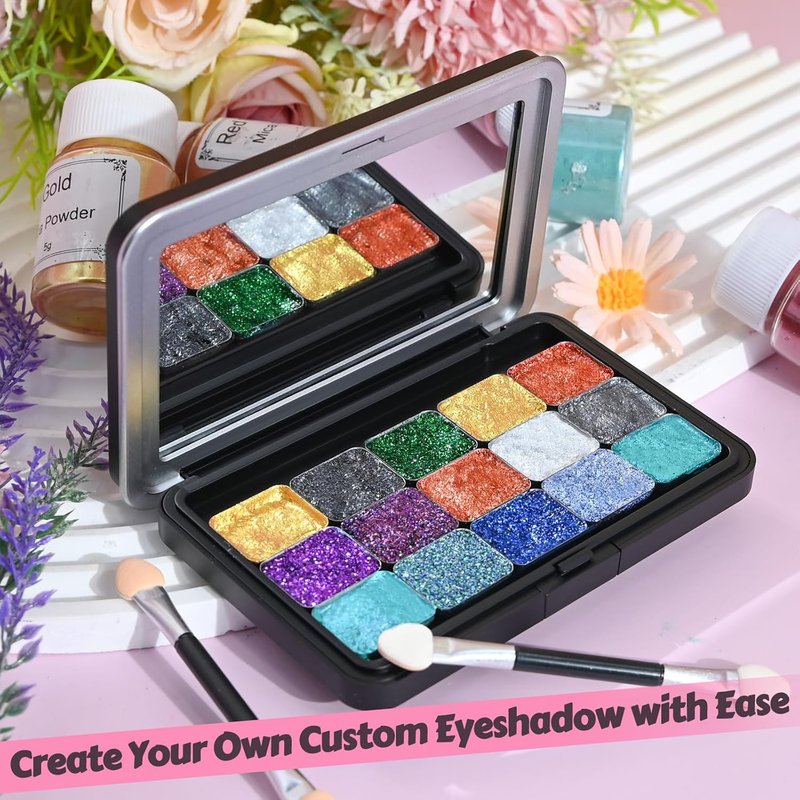 Skiennix Eyeshadow Making Kit - 18 Color Professional Palette with Mirror | Create Custom Shimmer & Matte Shades