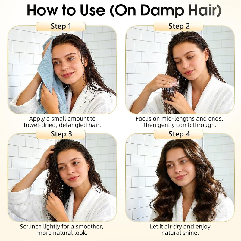 Air Dry Cream for Hair - No-Heat Styling to Smooth Frizz | 4 Fl Oz, Effortless Air-Dried Look