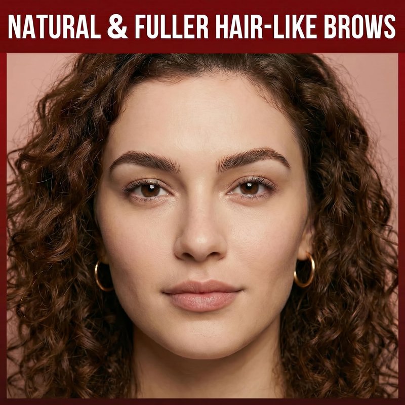 Eyebrow Pencil for Women, 2-in-1 Microblading Eyebrow Pen with 4D Square & Ultra-Fine Tips, Waterproof Long-Lasting Brow Pencil, Hair-Like Strokes for Natural Fuller Brows with Brow Brush, Brown