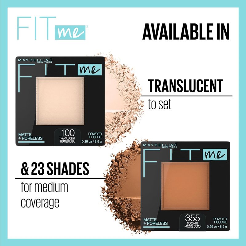 Maybelline Fit Me Matte + Poreless Face Powder - Translucent Setting Powder, 1 Count