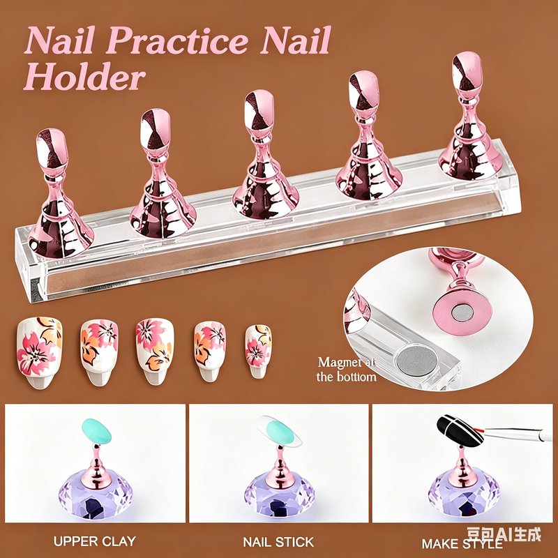 Nail Charms Nail Art Tools Set, Nail Art Kit with 4 Boxes of 3D Nail Charms and Gems Rhinestones, 1 Box Clear Nail Tips, 15 Pcs Nail Art Brushes, 5 Pcs Nail Dotting Tools, Nail Stand (colorful)