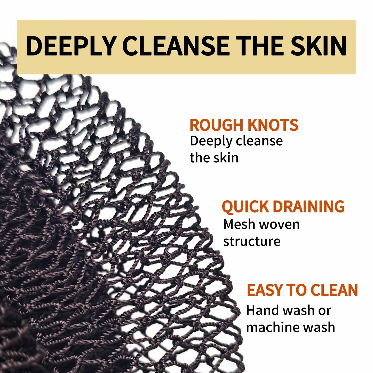 SPMKTBOZAI Authentic African Net Sponge; Long Exfoliating Body Scrubber; Traditional African Washcloth for Dead Skin & Smooth KP; Hygienic Fast Dry Loofah Alternative; for Men & Women