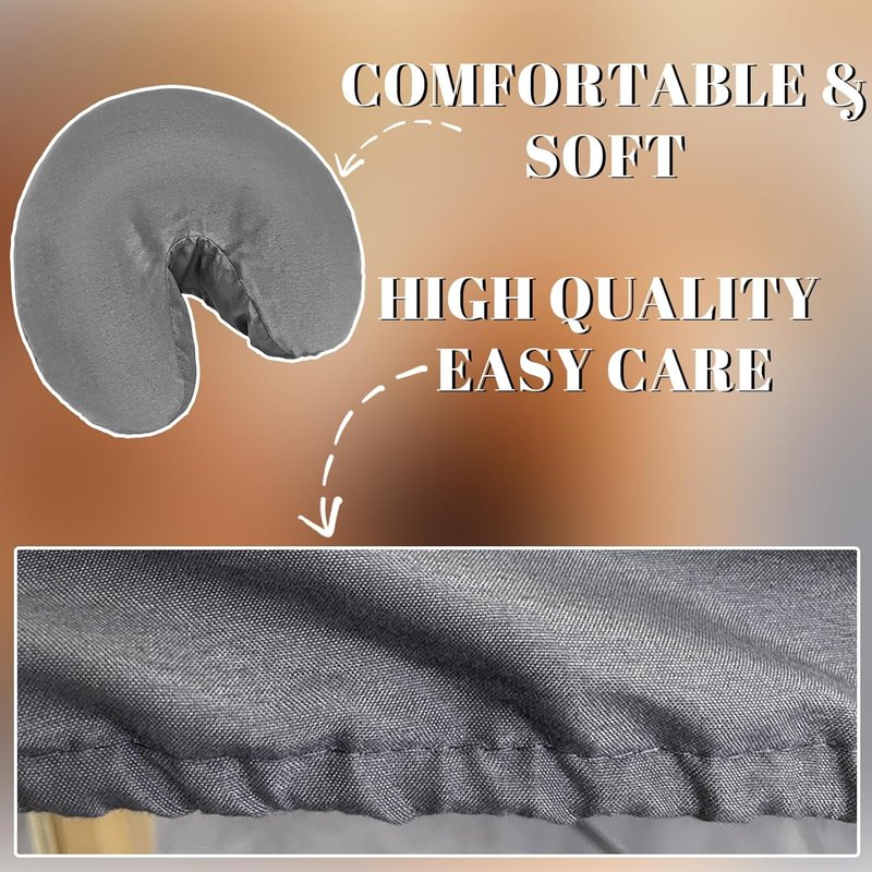 Preboun Microfiber Massage Table Sheet Set - 3-Piece Spa Bed Sheets in Grey | Includes Flat, Fitted & Face Rest Cover