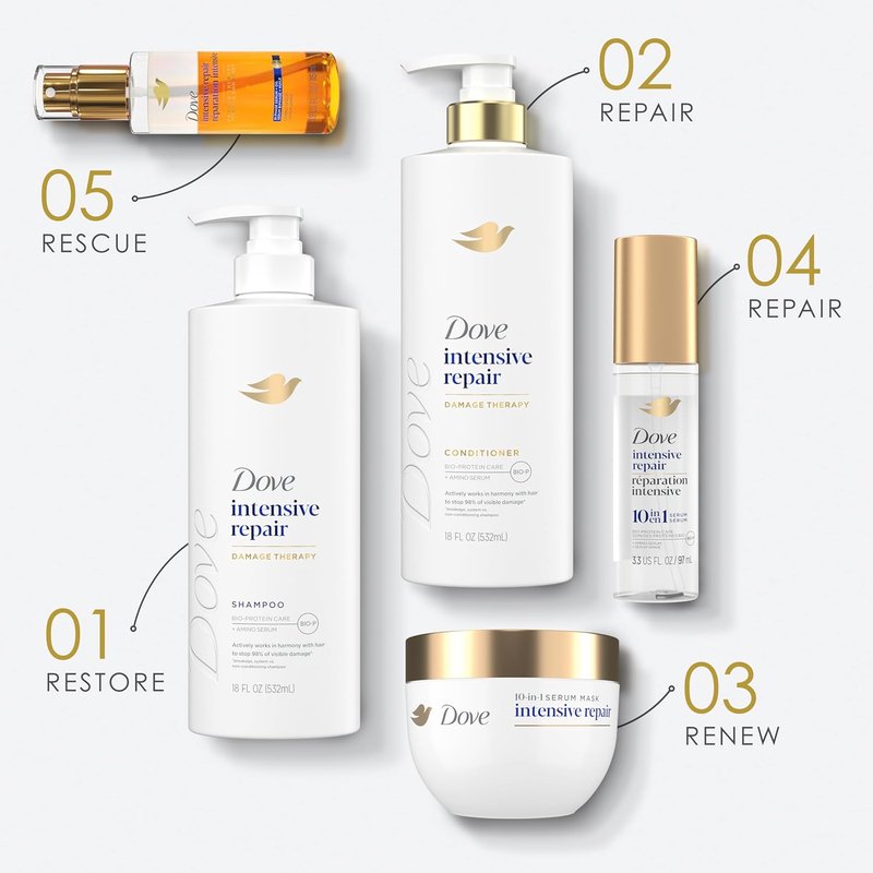 Dove Hair Intensive Repair Serum Mask - 10-in-1 Bio-Protein Care for Damaged Hair | 9.2 fl oz