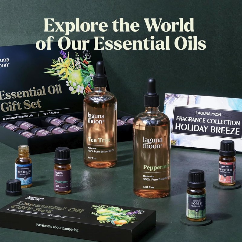 Essential Oils Aromatherapy Set - 6 Natural Scents for Diffusers, Home Care & Candle Making | Peppermint, Lavender, Eucalyptus (10mL)