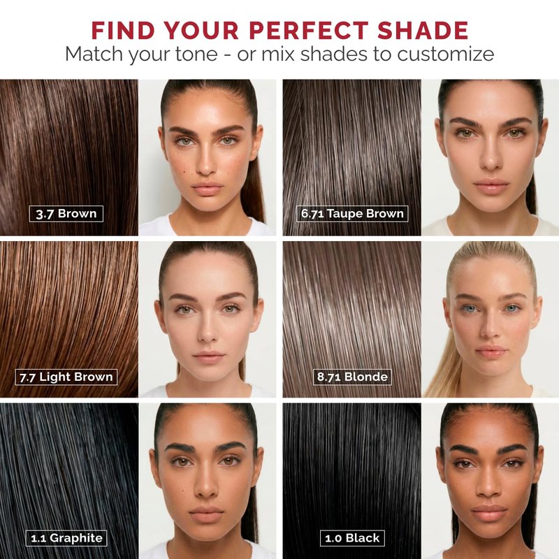 RB RENATA BEAUTY Tint Kit – Cream Hair Dye Kit with Developer and Application Brush for Spot Coloring - Covers Gray Hairs, Smudge-Proof, Long-Lasting Up to 4 Weeks, 20 Applications [Brown]