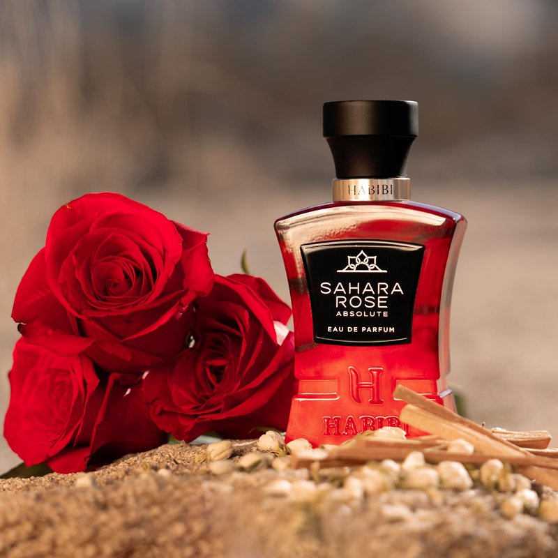 H HABIBI Sahara Rose Absolute Eau de Parfum, Deep Perfume Strength, 75 ml 2.5 fl oz, Luxury Rose Perfume for Men and Women, Long Lasting Arabian Perfume, Made in USA