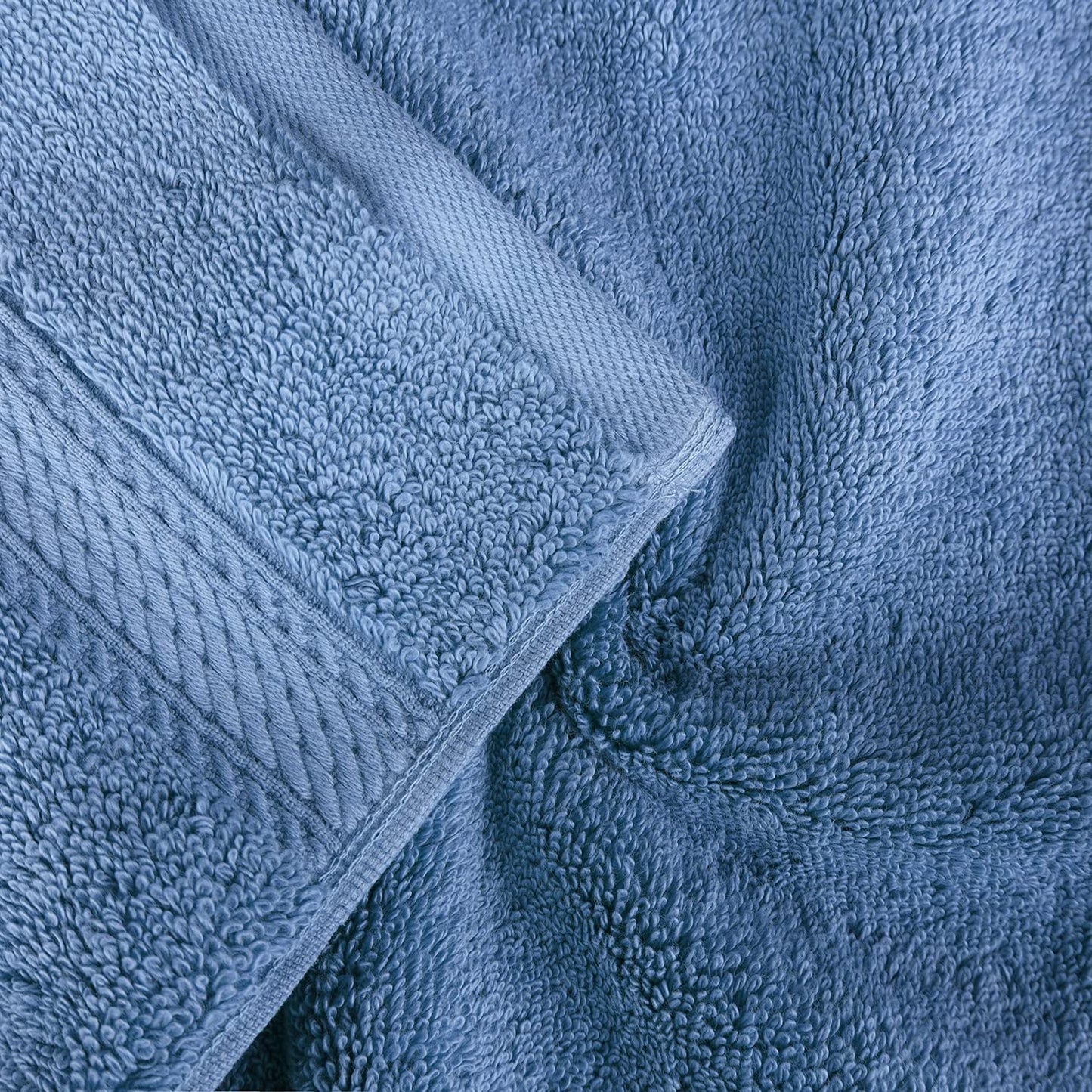 SUPERIOR Egyptian Cotton Ultra Plush & Absorbent, 8 Piece Set, Denim Blue