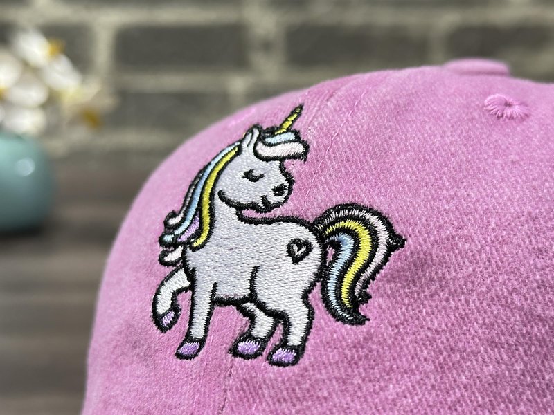 Horpe Kid Unicorn Gifts for Girls, Rainbow Mythical Creature Baseball Cap for Child, Adjustable Embroidered Washed Pink Hat for Birthday, Party
